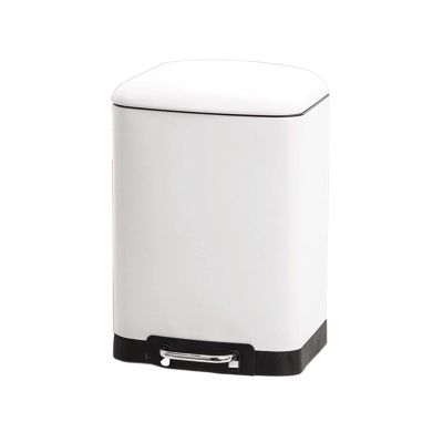 Kitchen Garbage Can 6L/10L/12L Stainless Steel Pedal Trash Can Kitchen with Lid Square Trash Basket Bathroom Narrow Trash Can Wastebasket (Size : 12L)