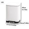 Kitchen Garbage Can 6L/10L/12L Stainless Steel Pedal Trash Can Kitchen with Lid Square Trash Basket Bathroom Narrow Trash Can Wastebasket (Size : 12L) view 2