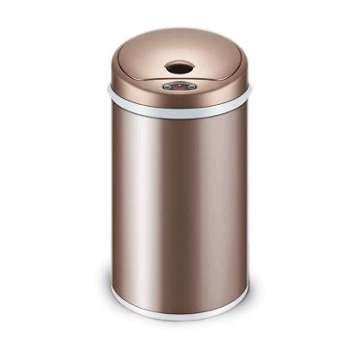 BONAD Kitchen Garbage Can 6L/8L/12L Intelligent Induction Electric Trash Can with Cover and Inner and Outer Double Buckets Trash Can Wastebasket (Color : Gold, Size : 12l)