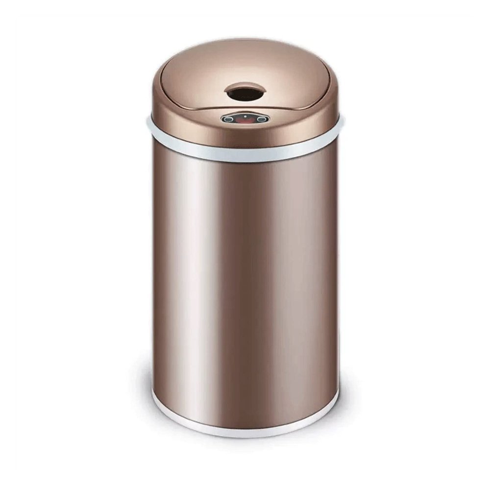 BONAD Kitchen Garbage Can 6L/8L/12L Intelligent Induction Electric Trash Can with Cover and Inner and Outer Double Buckets Trash Can Wastebasket (Color : Gold, Size : 12l)
