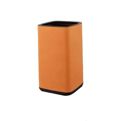 Kitchen Garbage Can Stainless Steel Trash Can Household Double-Deck Bin Without Lid Bedroom Toilet Office Waste Paper Basket Wastebasket (Color : Orange, Size : 15l)