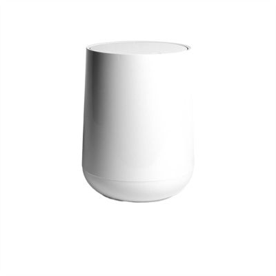 BONAD Kitchen Garbage Can Push Trash Can Bathroom Kitchen Living Room Bedroom Trash Can with Lid Round Trash Can, White Wastebasket