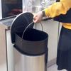 Kitchen Garbage Can 7L/12L/30L Large Capacity Stainless Steel Trash Can Foot-Operated Trash Storage Bucket Kitchen Garbage Can Wastebasket (Size : 30L) view 4
