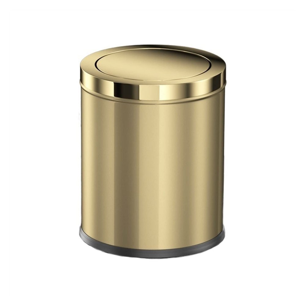 BONAD Kitchen Garbage Can 9L/15L Light Luxury Stainless Steel Trash Can Shake Lid Golden Garbage Can Home Living Room Bedroom Kitchen Trash Bin Wastebasket (Size : 15L)
