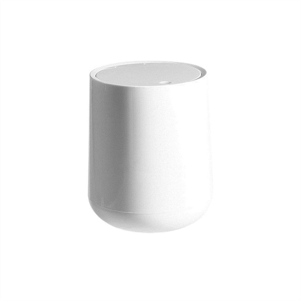 BONAD Kitchen Garbage Can Round Plastic Trash Can Wastebasket Small Garbage Container Bin with Swing Top Lid for Bathrooms Kitchens Home Offices Wastebasket (Color : Gold)