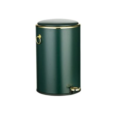 BONAD Kitchen Garbage Can Round with Lid Trash Can Foot-Operated Household Living Room Bedroom Kitchen Trash Can Modern Minimalist Stainless Steel Garbage Can Wastebasket (Color : White, Size : 12L)