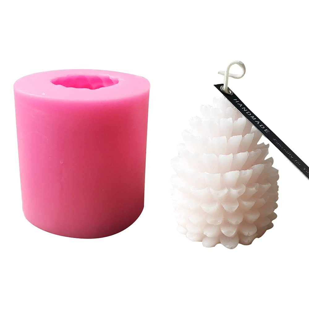 NCKPRO Cute Christmas Pinecone DIY 3D Candle Silicone Mold, Making Ice Blocks Soaps Cake Decorating Tool Mousse Jelly