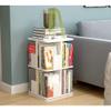 ZASUAN 360 Degree Rotating Bookshelf Granule Board Large Capacity Shelf Student's Simple Book Cabinet Shelf Organizer Bookcase Bookcases (Color : White, Size : 2 Tiers) view 2