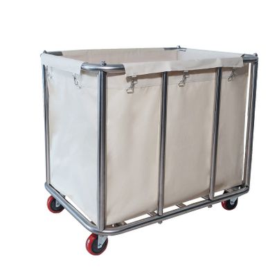 Stainless Steel Laundry Basket with Wheels, Heavy Duty Rolling Laundry Hampers for Large Family, 260 Lbs Load