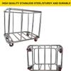 Stainless Steel Laundry Basket with Wheels, Heavy Duty Rolling Laundry Hampers for Large Family, 260 Lbs Load view 3