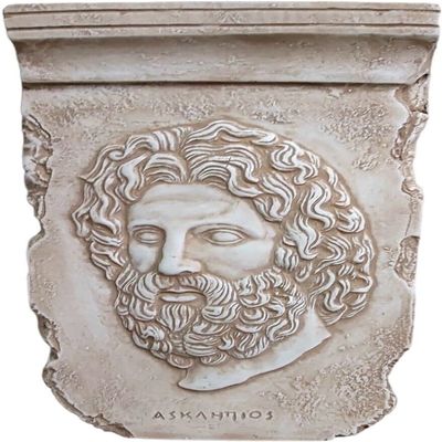Asclepius Head God of Medicine Relief Frieze Sculpture Wall Decor