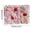 20pcs Flowers Wall Panels Artificial Flower Wall Backdrop,3D Silk Rose Hydrangea Floral Panel for Party Wedding Decor, Bridal Shower Decor Baby Shower Decor 23.62" X 15.74 " view 3