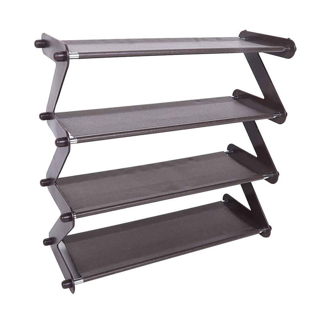 4 Tiers Shoe Rack , for f ree Standing Narrow Shoe Rack , 6 8 Pairs Storage lunch box Narrow Shoe Rack , Household Stainless Steel Shoes Rack Shelf Stand Holder Storage lunch box for Entryway(coffee)