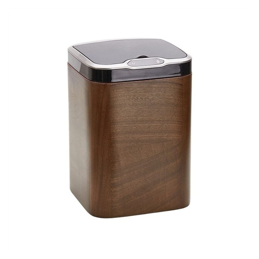 HIHELO Trash Bin 10L Intelligent Induction Trash Can Wooden Garbage Can Household Large-Capacity Automatic Induction Trash Can with Lid Kitchen Trash Can
