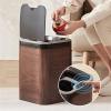 HIHELO Trash Bin 10L Intelligent Induction Trash Can Wooden Garbage Can Household Large-Capacity Automatic Induction Trash Can with Lid Kitchen Trash Can view 4