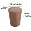 HIHELO Trash Bin Wooden Trash Can with Lid High-end Home Living Room Bedroom Creative Simple Office Hotel Large Paper Basket Kitchen Trash Can (Color : 1) view 2