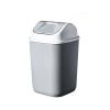 HIHELO Trash Bin Indoor Trash Can with Lid Kitchen Toilet Trash Can Plastic Trash Basket with Swing Cover, 12L/14L Kitchen Trash Can (Color : Gris, Size : 14l) view 1
