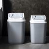 HIHELO Trash Bin Indoor Trash Can with Lid Kitchen Toilet Trash Can Plastic Trash Basket with Swing Cover, 12L/14L Kitchen Trash Can (Color : Gris, Size : 14l) view 4