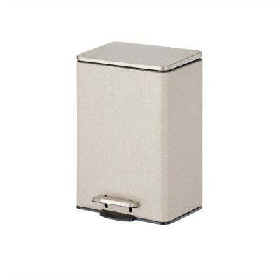 HIHELO Trash Bin 12L/15L/21L Large-Capacity Stainless Steel Foot-Operated Trash Can Large with Lid Garbage Storage Box Suitable for Kitchen Living Room Kitchen Trash Can (Color : Beige, Size : 12L)