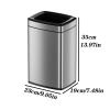 HIHELO Trash Bin 8L Light Luxury Coverless Stainless Steel Trash Can Narrow-Shaped Household Living Room Kitchen Cracked Garbage Storage Kitchen Trash Can (Color : Black) view 2
