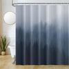 Umpoo Misty Forest Shower Curtains for Bathroom Decor Steelblue Woodland Trees Fog Fuzzy Nature Landscape Bath Curtain Machine Washable Durable Waterproof Fabric with 12 Hooks, 72x72 Inch view 1