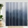 Umpoo Misty Forest Shower Curtains for Bathroom Decor Steelblue Woodland Trees Fog Fuzzy Nature Landscape Bath Curtain Machine Washable Durable Waterproof Fabric with 12 Hooks, 72x72 Inch view 2