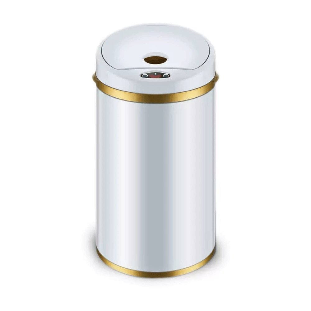 HIHELO Trash Bin 6L/8L/12L Intelligent Induction Electric Trash Can with Cover and Inner and Outer Double Buckets Trash Can Kitchen Trash Can (Color : Gold, Size : 12l)