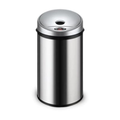 HIHELO Trash Bin 6L/8L/12L Intelligent Induction Electric Trash Can with Cover and Inner and Outer Double Buckets Trash Can Kitchen Trash Can (Color : Silver, Size : 12l)