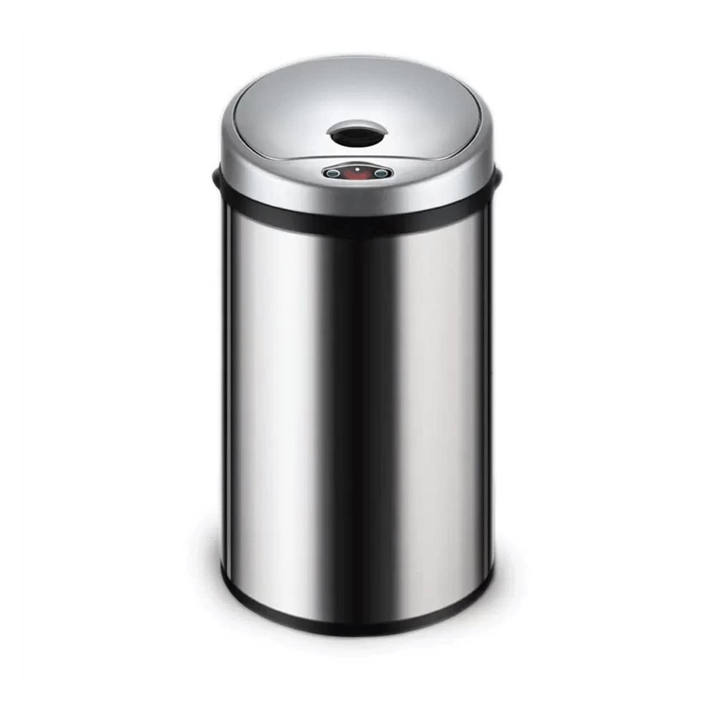HIHELO Trash Bin 6L/8L/12L Intelligent Induction Electric Trash Can with Cover and Inner and Outer Double Buckets Trash Can Kitchen Trash Can (Color : Silver, Size : 12l)