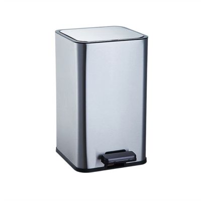 HIHELO Trash Bin 10L Modern Stylish Stainless Steel Trash Can with Lid Call That Toilet Feasible Kitchen Foot-Operated Garbage Can Large Capacity Kitchen Trash Can (Color : Silver)