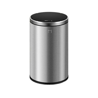 HIHELO Trash Bin 12L Stainless Steel Household Smart Trash Can Automatically Open The Lid Toilet Paper Basket Kitchen Bedroom Garbage Storage Kitchen Trash Can (Color : Silver)
