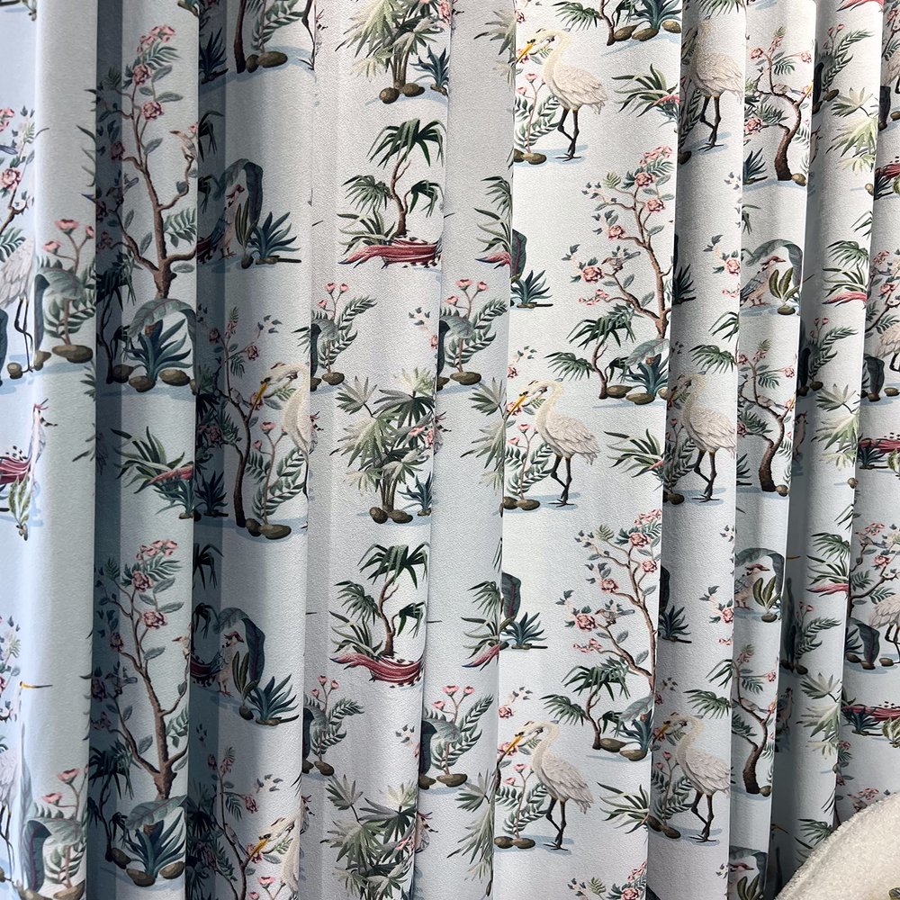Farmhouse Blackout Velvet Curtains for Bedroom Thermal Curtains Room Darkening Floral Thermal Insulated Curtains Living Room Country Curtain inch Long 1 Panel Blue (Pinch Pleated, Custom Size)