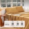 THXSILK Silk Sheet Set 4 Pcs, Queen Size Sheet Set, 22 Momme 7A+ Silk Sheets, Soft and Breathable Bed Sheets with 1 Flat Sheet, 1 Fitted Sheet, 2 Pillow Shams, Metallic Gold view 2