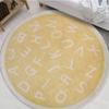ABC Alphabet Round Rug for Kids Bedroom Play Mat Soft Plush Children Educational Learning Nursery Rug Washable Non-Slip Baby Crawling Mat Floor Carpet Playroom Circle Rug (Yellow, 47 inch/3.9 ft) view 2
