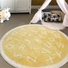 ABC Alphabet Round Rug for Kids Bedroom Play Mat Soft Plush Children Educational Learning Nursery Rug Washable Non-Slip Baby Crawling Mat Floor Carpet Playroom Circle Rug (Yellow, 47 inch/3.9 ft) view 3