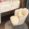 KWOKING Slate Top Makeup Vanity Desk Dressing Table Stool Set with Drawers Dressing Table with LED Dimmable Mirror Makeup Table Storage Cabinet Integrated Dressers White Pink 39" L x 16" W x 31" H view 4