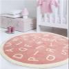 ABC Alphabet Round Rug for Kids Bedroom Play Mat Soft Plush Children Educational Learning Nursery Rug Washable Non-Slip Baby Crawling Mat Floor Carpet Playroom Circle Rug (Pink, 47 inch/3.9 ft) view 3