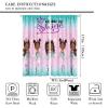 African American Kids Curtains,Afro Black Girl Window Treatments for Bedroom, Cute Girl Mermaid Green Curtains 2 Panel Sets,63x72 Inch view 2