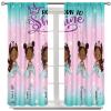 African American Kids Curtains,Afro Black Girl Window Treatments for Bedroom, Cute Girl Mermaid Green Curtains 2 Panel Sets,63x72 Inch view 3