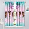 African American Kids Curtains,Afro Black Girl Window Treatments for Bedroom, Cute Girl Mermaid Green Curtains 2 Panel Sets,63x72 Inch view 4