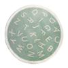 ABC Alphabet Round Rug for Kids Bedroom Play Mat Soft Plush Children Educational Learning Nursery Rug Washable Non-Slip Baby Crawling Mat Floor Carpet Playroom Circle Rug (Green, 47 inch/3.9 ft) view 1