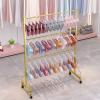 Gold Panty Display Holder with Wheels, Metal Closet Organizer Storage Carts for Bras, Lingerie, Camisoles, Scarfs or Underwear, for Clothing Store/ Ground Stall ( Size : 120x40x130cm(47x15.7x51 in) ) view 3