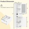 LOKO 67 Tall Bathroom Storage Cabinet with 2 Doors & 1 Drawer, Modern Floor Cabinet with Adjustable Shelves & Frosted Glass Door, Narrow Linen Tower Cabinet for Bathroom Living Room (White) view 3