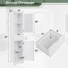 Giantex Freestanding Bathroom Storage Cabinet - 67 Tall Slim Pantry Cabinet with 2 Adjustable Shelves, 2 Doors, 1 Drawer, Anti-Slip Foot Pads, Narrow Floor Cabinet for Bathroom, Living Room (White) view 3