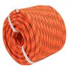 YUZENET Braided Polyester Arborist Rope (3/8 inch X 150 feet) High Strength Bull Rope for Tree Work Truck Securing Camping Swing, Orange/Black view 2
