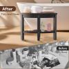 ACUEL 17.7" Shower Stool for Inside Shower, Poly Lumber Corner Shower Bench with Storage Shelf & Adjustable Height Legs, 400LBS Shower Seat, Foot Rest for Shaving Legs, Indoor/Outdoor Use (Black) view 2