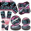Cheerleading Party Decorations - Gymnastics Party Cheer Part Plates Tableware, Including Plates, Cups, Napkins, Tablecloth, Straw for Cheerleading Birthday Party Supplies, Serves 40 view 1