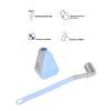 Long Handle Golf Brush Head Toilet Brush,Toilet Brush 360 Golf Toilet Brush Holder Set,Flexible Silicone Toilet Bowl Cleaning Brush Bathroom Long Handled Toilet Cleaner Brush Wall Mounted(Blue) view 2