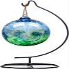 Ornament Display Stand Air Plant Stand Iron Hanging Stand Flower Pot Stand Rack Holder for Hanging Glass Globe Witch Ball Terrarium Christmas Ornament and Home Wedding Decoration (Moon shape2) view 1