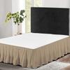 Royalbeddingking Taupe Queen Size 28 Inch Drop Length Three Sided Coverage with 800 Thread Count Egyptian Cotton Ruffled Gatherd Bed Skirt with Split Corners view 1